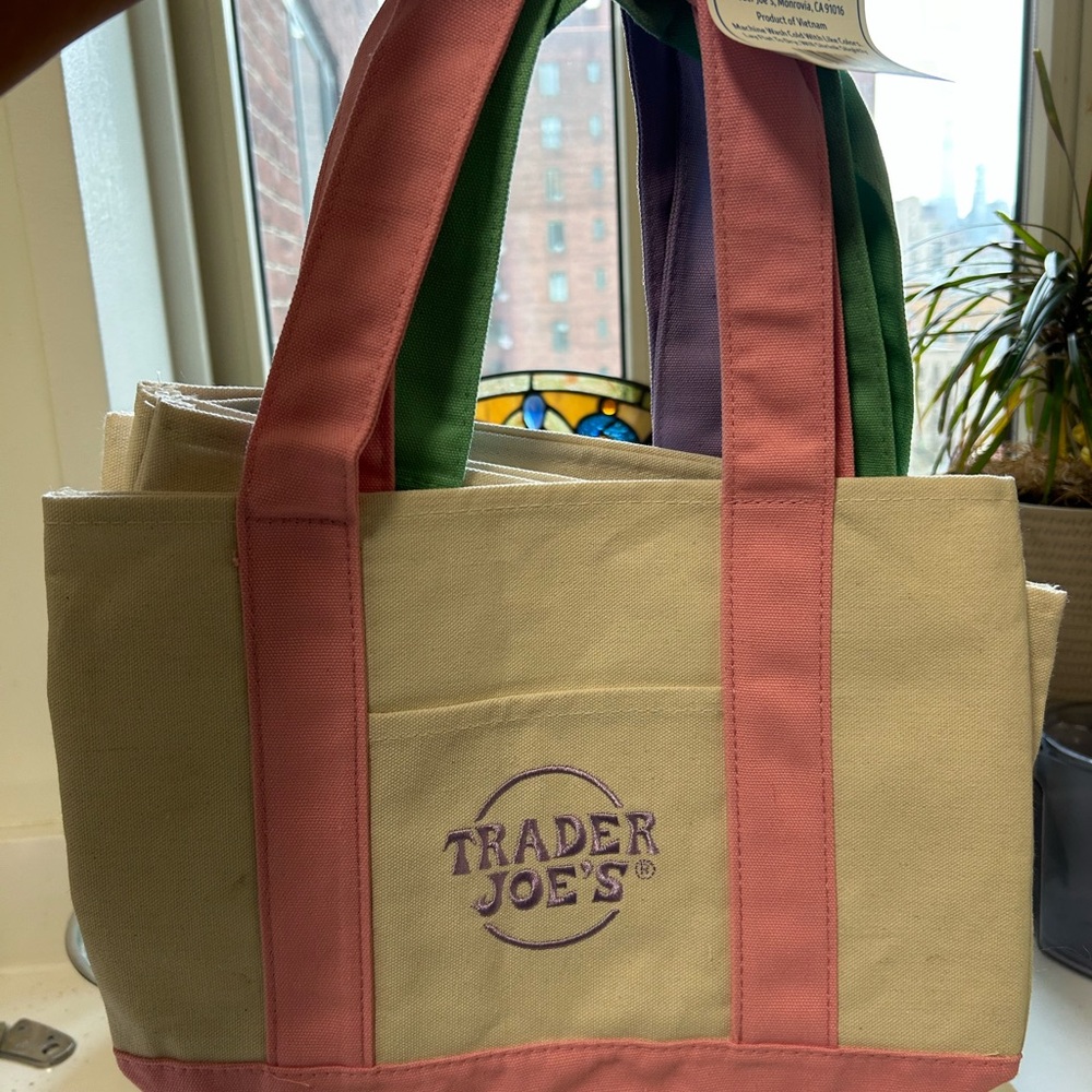*Limited Edition* Trader Joe's Pastel Pink Mini Canvas Tote Bag